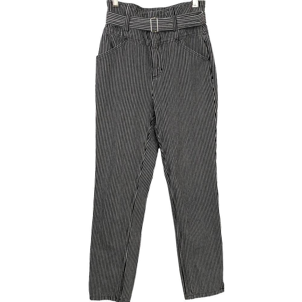 Rebecca Taylor High Rise Striped Paperbag Pants Coastal Preppy Size 27
